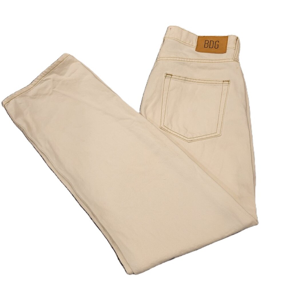 BDG Cowboy Jeans Cream White Denim Baggy Bootcut Size 31